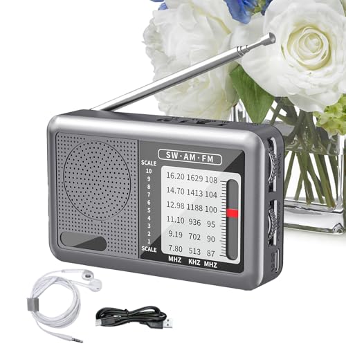 UKW MW Radio - Weltradio Mit Kopfhörer, Wiederaufladbarer Kurzwellenempfänger Für Senioren, Reisen, Outdoor Und Camping UKW MW Radio - Weltradio Mit Kopfhörer, Wiederaufladbarer Kurzwellenempfänger Für Senioren, Reisen, Outdoor Und Camping von Generisch
