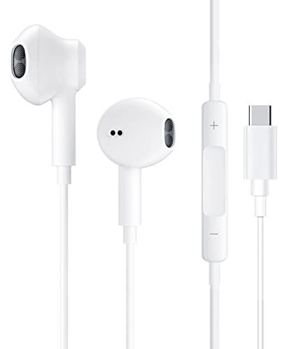 USB C Kopfhörer, USB C, Kopfhörer Typ C, Kopfhörer Typ C, In-Ear Kopfhörer Typ C mit Mikrofon, Bass, Hi-Fi Stereo, Kopfhörer Typ C für Huawei von Generisch
