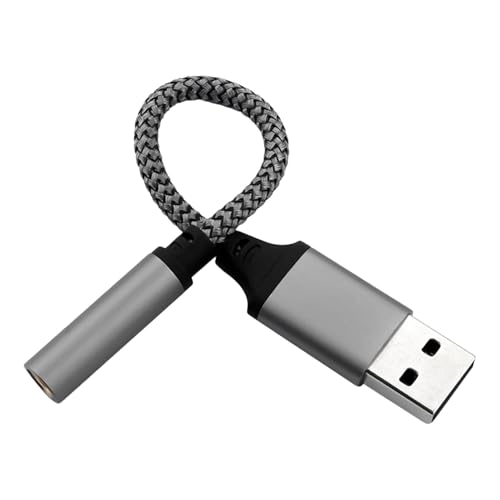 USB C auf 3,5 mm Audio-Adapter - Externer Soundkartenkonverter, Stereo-Audiokabel | Eingebauter Dekodierungschip, Stereo-Konverter, USB-Audioadapter für Stereo-Audio, Kopfhörer und s von Generisch