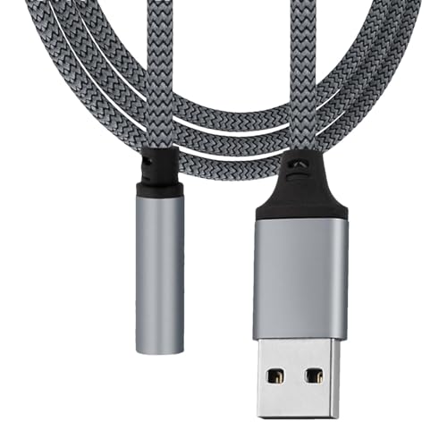 USB C bis 3,5 mm Audioadapter - externer Soundkartenkonverter, Audio -Stereo -Kabel | Eingebauter Dekodierungschip, Stereokonverter, USB-Audioadapter für Stereo-Sound, Kopfhörer und Audiosysteme USB C bis 3,5 mm Audioadapter - externer Soundkartenkonverter, Audio -Stereo -Kabel | Eingebauter Dekodierungschip, Stereokonverter, USB-Audioadapter für Stereo-Sound, Kopfhörer und Audiosysteme von Generisch