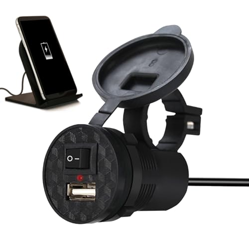USB -Motorrad -Ladegerät - 1,5A Schnellladungsadapter für Telefone | Lenkermontage-Steckdose für elektrische Roller, Motorräder, E-Bikes | Universeller Ladeanschluss für Mobilgeräte, Navigation und Ou USB -Motorrad -Ladegerät - 1,5A Schnellladungsadapter für Telefone | Lenkermontage-Steckdose für elektrische Roller, Motorräder, E-Bikes | Universeller Ladeanschluss für Mobilgeräte, Navigation und Ou von Generisch