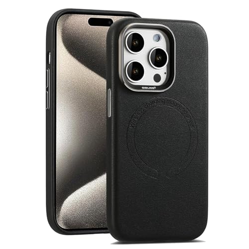 Ultradünne Hülle Für iPhone 16/16 Pro/16 Plus/16 Pro Max, Magnetische Business-Handyhülle Aus Leder Mit Metalllinsenrahmen,16,Black von Generisch