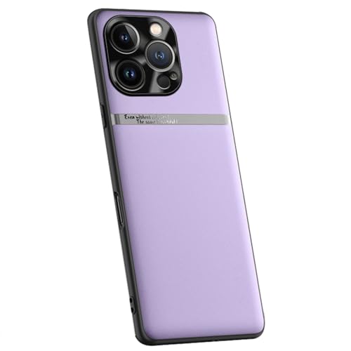 Ultradünne Hülle für iPhone 16 Pro Max/16 Pro/16 Plus/16, Flüssigleder-Telefonhülle mit Kameraschutz, vergilbungsfreie Business-Abdeckung,Lila,16 Plus von Generisch