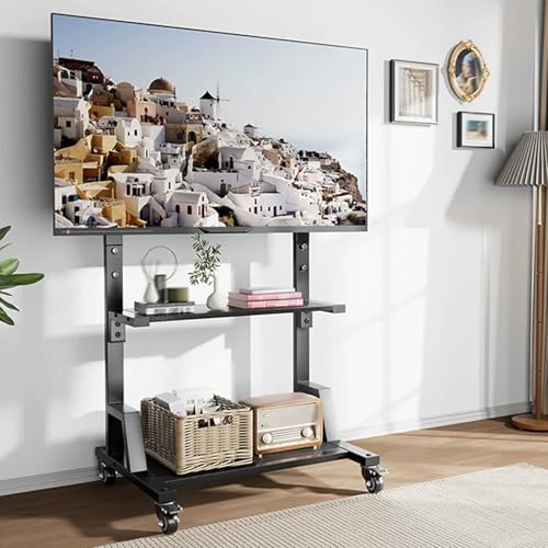 Universeller mobiler TV-Ständer mit Rollen und Ablage, robuster Rollbodenständer für einfaches Verschieben und platzsparend Universeller mobiler TV-Ständer mit Rollen und Ablage, robuster Rollbodenständer für einfaches Verschieben und platzsparend von Generisch