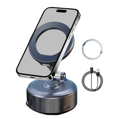 Vakuum-Magnet-Handyhalterung, rutschfester Handy-Ständer, tragbare magnetische Halterung mit starkem Saugfuß, Kompatibilität (einzeln) für Auto-Armaturenbrett, Spiegel, Schlafzimmer, Verwendung von Generisch