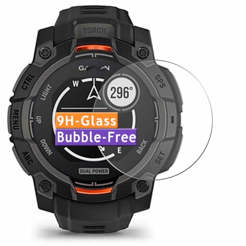 Vaxson 3 Stück 9H Panzer Schutz Glas kompatibel mit GARMIN Instinct 3 Dual Power 50mm smart watch smartwatch, Schutzfolie Display schutz folie Panzerfolie SchutzGlas folien PanzerGlas von Generisch