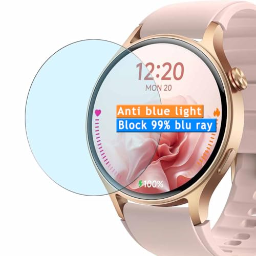 Vaxson 3 Stück Anti Blaulicht Schutzfolie, kompatibel mit Aeac AR01 1.32" smartwatch smart watch, Display Bluelight folie folien （ nicht Panzer Schutz Glas folie SchutzGlas nicht PanzerGlas ） von Generisch