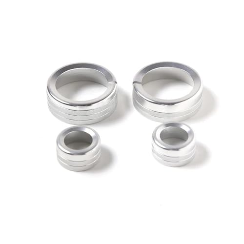 Verkleidung der Mittelkonsole im Auto Für H2 2008 2009 Auto Klimaanlage für Schalter Knopf für Ring Abdeckung Auto Innen Zubehör Teile(Silber) von Generisch