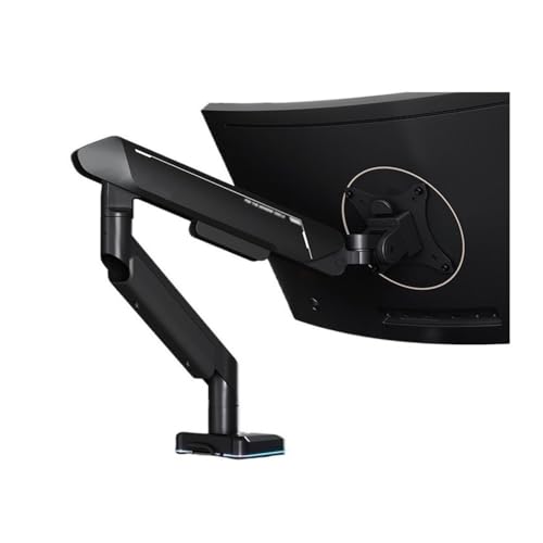 Verstellbarer Monitorständer für einzelne 17-42-Zoll-Bildschirme, 15 kg Kapazität, Gasfederarm mit 31 RGB-Beleuchtungsmodi und USB-Anschluss, ergonomische Tischhalterung (schwarz) von Generisch