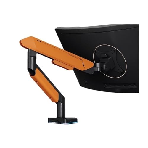 Verstellbarer Monitorständer mit RGB-Beleuchtung, einarmige Schreibtischhalterung für 17-42-Zoll-Bildschirme, unterstützt 15 kg USB-Anschluss, ergonomisches Design für Gaming und Heimbüro, Orange Verstellbarer Monitorständer mit RGB-Beleuchtung, einarmige Schreibtischhalterung für 17-42-Zoll-Bildschirme, unterstützt 15 kg USB-Anschluss, ergonomisches Design für Gaming und Heimbüro, Orange von Generisch