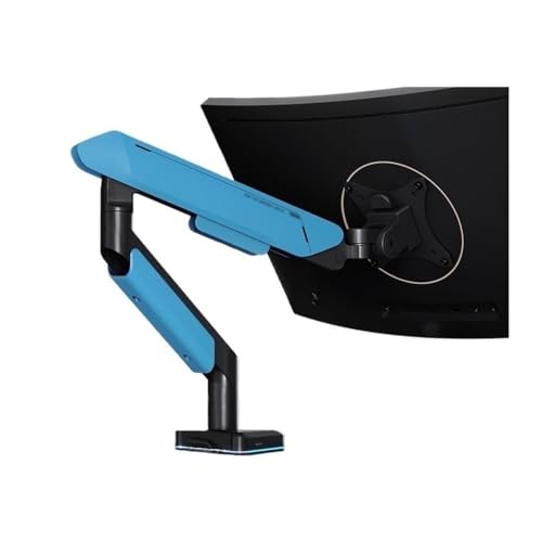 Verstellbarer Monitorständer mit RGB-Beleuchtung, einarmige Schreibtischhalterung für 43,2–106,7 cm (17–42 Zoll) Bildschirme bis zu 15 kg USB-Anschluss, ergonomisches Design für Heimbüro, Blau von Generisch