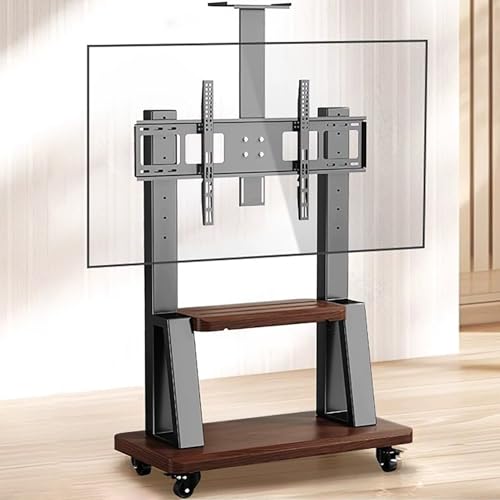 Verstellbarer mobiler TV-Ständer auf Rädern, Rollwagen mit AV-Regal, Universal-TV-Halterung für 50-110 Zoll Fernseher, höhenverstellbar, Unterhaltungszentrum für Wohnzimmer, Schwarz Verstellbarer mobiler TV-Ständer auf Rädern, Rollwagen mit AV-Regal, Universal-TV-Halterung für 50-110 Zoll Fernseher, höhenverstellbar, Unterhaltungszentrum für Wohnzimmer, Schwarz von Generisch
