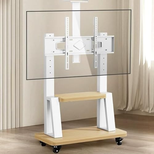 Verstellbarer mobiler TV-Ständer auf Rädern, Rollwagen mit AV-Regal, Universalhalterung für 81,3 - 178,8 cm (32 - 70 Zoll) Fernseher, höhenverstellbarer Bodenständer, perfektes Entertainment-Center von Generisch