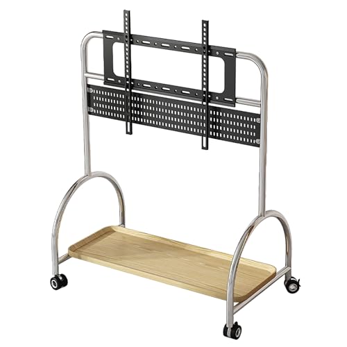 Verstellbarer mobiler TV-Ständer auf Rädern für 65-90-Zoll-Fernseher Rollwagen mit Ablage, perfekt für Wohnzimmer, Schlafzimmer, Büro, natürliches Finish Verstellbarer mobiler TV-Ständer auf Rädern für 65-90-Zoll-Fernseher Rollwagen mit Ablage, perfekt für Wohnzimmer, Schlafzimmer, Büro, natürliches Finish von Generisch