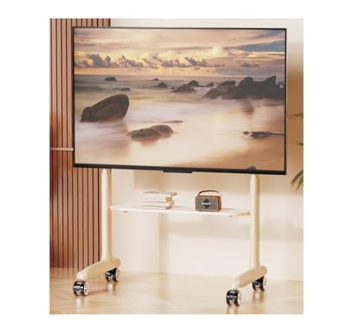Verstellbarer mobiler TV-Ständer für 106,7–218,4 cm (42–86 Zoll) große Fernseher, rollbarer Bodenwagen, hält 79,8 kg, tragbare Monitorhalterung, höhenverstellbare TV-Halterung, perfekt für Zuhause und von Generisch