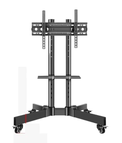 Verstellbarer mobiler TV-Ständer mit Rollen für 81,3–165,1 cm (32-65 Zoll) große Fernseher, VESA 400 x 600 mm, hält bis zu 59,9 kg Rollwagen für Wohnzimmer und Schlafzimmer von Generisch