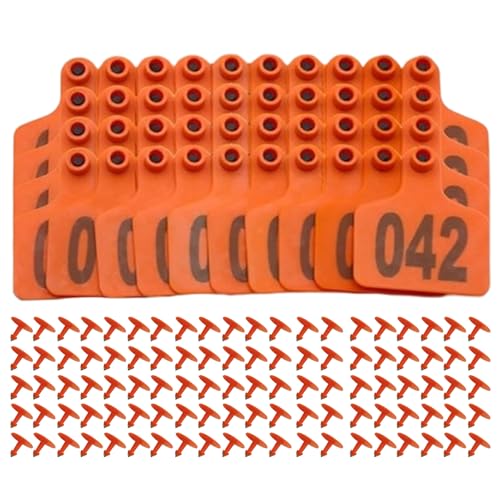 Viehohr -Tags - Schaf - -Tags | Nummerierte 1-100 Vieh-Tracking-Etiketten, Weiche Flexible Tieridentifikations-Tags Mit KühnAnimal Tracking Tool Vieh Ohrhörer-Tags Soft Bold Font Vieh Identifikatio von Generisch