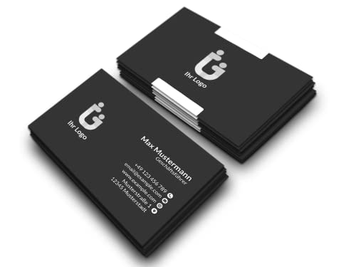 Visitenkarten personalisiert (85x55mm), Premium Papier, hochwertiger Druck, hohe Qualität, selbst gestalten für Business, Unternehmen, Startup & privat (Elegant Grey) von Generisch