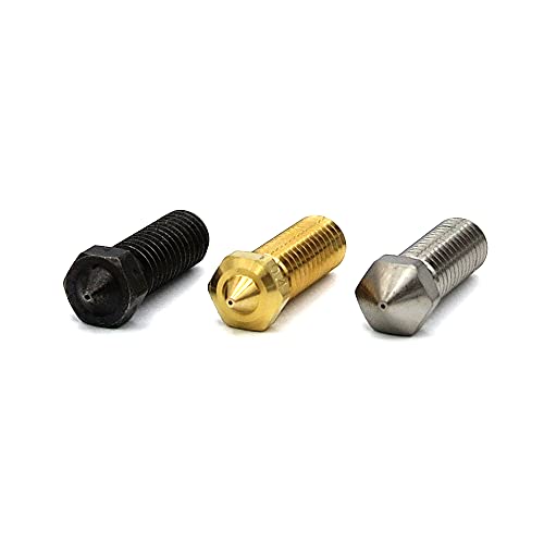 Volcano nozzle Düse, 0.4mm 0.6mm 0.8mm 1.0mm, hohe Qualität, Messing/Kupfer/Stahl, zB Sidewinder X1 (1x 0.4mm (gehärteter Stahl)) von Generisch
