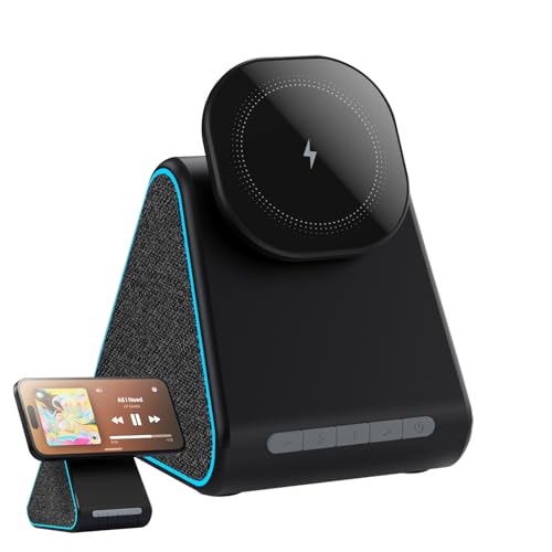 WLAN Ladestation | Magnetisches drahtloses Ladegerät | Drahtloser Lautsprecher mit HD -Surround -Sound | Telefonladenmatte | Schwarzer drahtloser Ladegeräte | Mobiltelefon WLAN Ladestation | Magnetisches drahtloses Ladegerät | Drahtloser Lautsprecher mit HD -Surround -Sound | Telefonladenmatte | Schwarzer drahtloser Ladegeräte | Mobiltelefon von Generisch