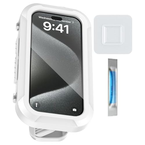 Wall Mount Dusch Telefonhalter, Dusch Telefonhalter | Wasserdichtes Duschphone -Halter - Adhäsive 360 ​​Grad einstellbare Anti -Slip -Anti -Nebel -Ständer für Badepoolbad Haus 7inch Mobiltelefone von Generisch