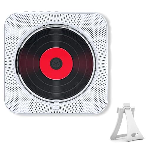 Wandmontierter CD-Player mit Bluetooth, Fernbedienung, integrierte HiFi-Lautsprecher, tragbarer Musik-CD-Player für Zuhause, Büro, Reisen von Generisch