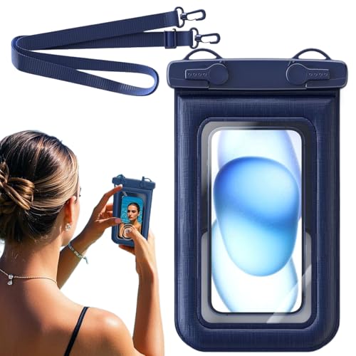 Wasserdichte Handytasche, versiegelnde Handy-Trockentasche, IPX8, wasserdichte Handytasche, Touchscreen-Unterwasser-Schutzhülle für Schiff und Reisen, Marineblau von Generisch