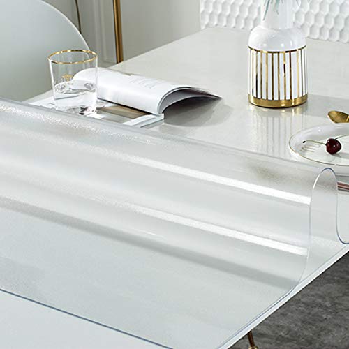 Wasserdichte mattierte transparente Tischdecke, geruchloser Vinyl-Tischschutz, 100 % wasserdicht, für Holzglas- und Hochglanztische (140 x 180 cm) von Generisch