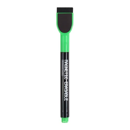 Whiteboard Stifte, Magnetische, Trocken Abwischbare Marker, Whiteboard Marker mit Feiner Spitze, Folienstift Abwischbar Geruchsarmer Erase Marker mit Radiergummi (Green, One Size) von Generisch