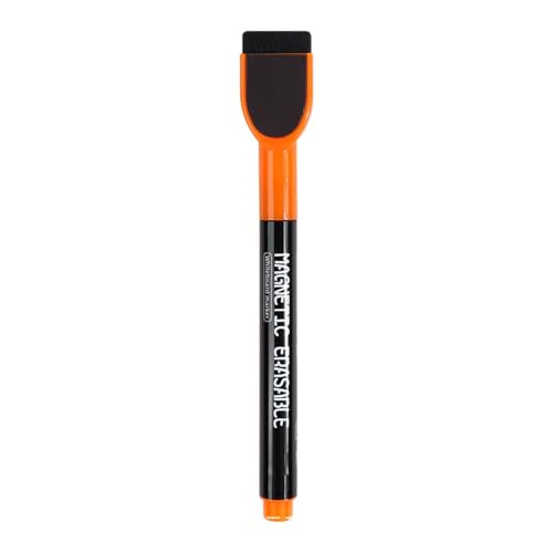 Whiteboard Stifte, Magnetische, Trocken Abwischbare Marker, Whiteboard Marker mit Feiner Spitze, Folienstift Abwischbar Geruchsarmer Erase Marker mit Radiergummi (Orange, One Size) von Generisch