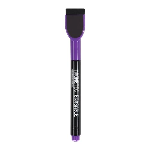 Whiteboard Stifte, Magnetische, Trocken Abwischbare Marker, Whiteboard Marker mit Feiner Spitze, Folienstift Abwischbar Geruchsarmer Erase Marker mit Radiergummi (Purple, One Size) von Generisch