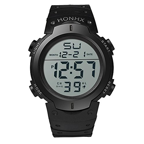 World Time Watch LCD Digital Stoppuhr Datum Gummi Sport Armbanduhr, Schwarz , Einheitsgröße World Time Watch LCD Digital Stoppuhr Datum Gummi Sport Armbanduhr, Schwarz , Einheitsgröße von Generisch