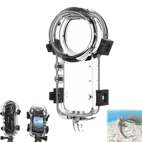 X5 Dive Case 60m/196ft Waterproof, 360° Clear View, Anti-Fog & Bracket Included – PC & Optical Glass Housing (1Pcs) von Generisch