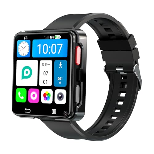XJ C998 4G LTE GPS Full Network Android 11.0 Standalone Smartwatch 32GB 2.64 Zoll HD Großer Bildschirm 500W Dual Kamera Google Play SIM Karte Smart Watch (Schwarz) von Generisch