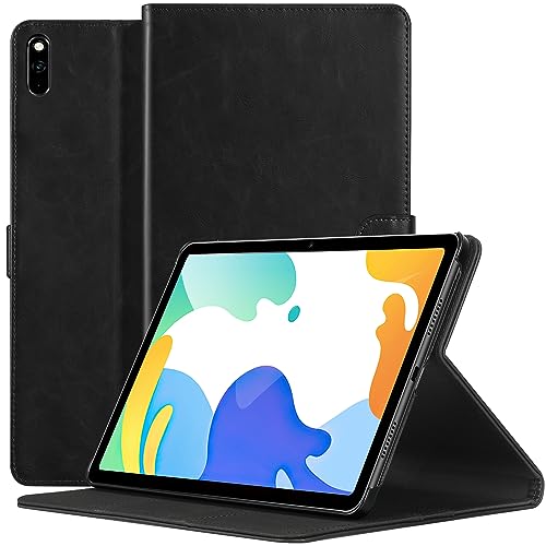 XUANFENG Worldwide Huawei Tablet Case for Huawei Matepad 10.4inch Premium PU Leather Shock Proof Stand Folio Case, Multi- Viewing Angles, Pockets Function, Black von Generisch