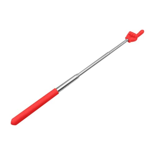 Zeigestab Ausziehbar, Schlagstock Teleskop Lehrer Presenter Zeiger Teleskopschlagstock, Versenkbare Klassenzimmer, Edelstahl Kinder Finger Pointer für Präsentationen (Rot) von Generisch