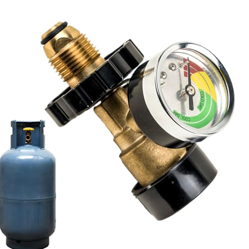 flaschen Nachfülladapter | Druckmesser Mit Manometer | Campingzubehör Für Grill Heizgeräte & Outdoor-Kochen von Generisch