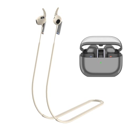 kompatibel mit Anti-Lost-Gurt für Galaxy Buds 3，Kompatibel mit Samsung Galaxy Buds 3（2024） Wireless Bluetooth Earbuds Neck Rope ，Kopfhörer Sportarten Silikon Halter Band Strap (Cremefarben) von Generisch
