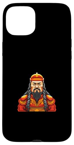 Dschingis Khan 8 Bit Hülle für iPhone 15 Plus von Genghis Khan Art Style Designs For Historians