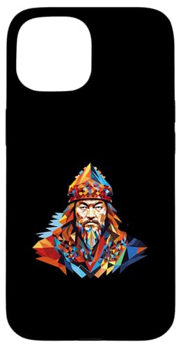 Dschingis Khan Geometrische Pop Art Hülle für iPhone 15 von Genghis Khan Art Style Designs For Historians