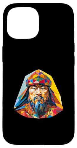 Dschingis Khan Geometrische Pop Art Hülle für iPhone 15 von Genghis Khan Art Style Designs For Historians