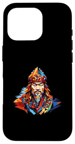 Dschingis Khan Geometrische Pop Art Hülle für iPhone 16 Pro von Genghis Khan Art Style Designs For Historians