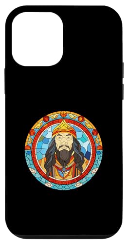Dschingis Khan Glasmalerei Hülle für iPhone 12 mini von Genghis Khan Art Style Designs For Historians