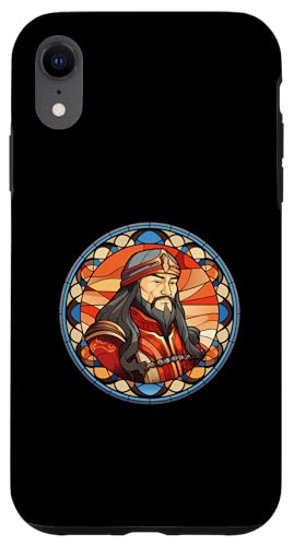 Dschingis Khan Glasmalerei Hülle für iPhone XR von Genghis Khan Art Style Designs For Historians