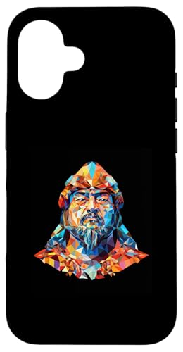 Dschingis Khan Glitch Kunst Hülle für iPhone 16 von Genghis Khan Art Style Designs For Historians