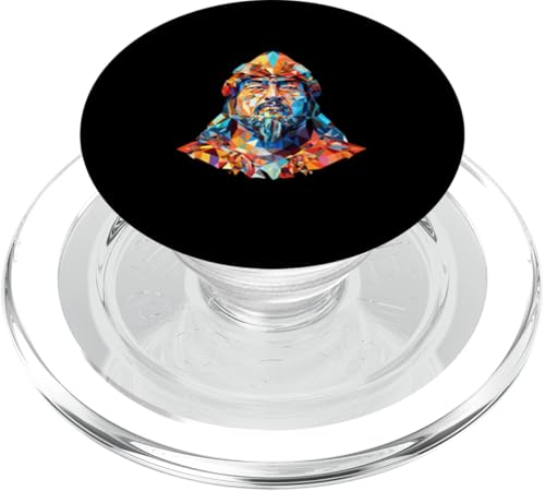 Dschingis Khan Glitch Kunst PopSockets PopGrip für MagSafe Dschingis Khan Glitch Kunst PopSockets PopGrip für MagSafe von Genghis Khan Art Style Designs For Historians