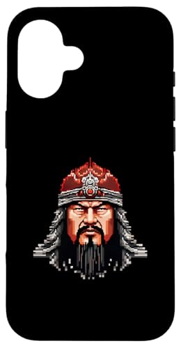 Dschingis Khan Pixelkunst Hülle für iPhone 16 von Genghis Khan Art Style Designs For Historians