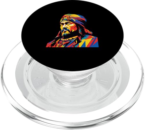 Dschingis Khan Pop Art PopSockets PopGrip für MagSafe von Genghis Khan Art Style Designs For Historians