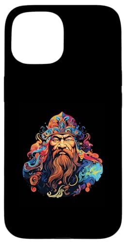 Dschingis Khan Psychedelisch Hülle für iPhone 15 von Genghis Khan Art Style Designs For Historians