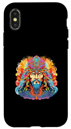 Dschingis Khan Psychedelisch Hülle für iPhone X/XS von Genghis Khan Art Style Designs For Historians